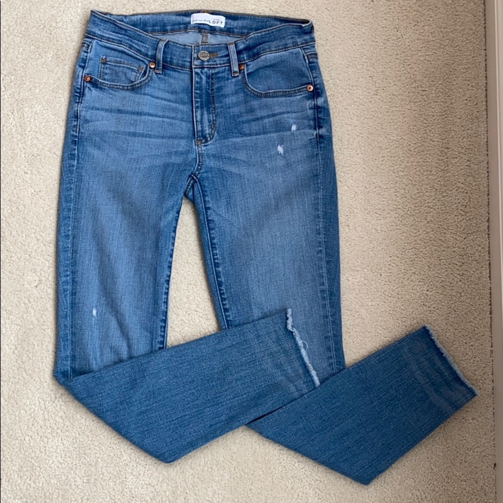 LOFT light wash skinny jeans